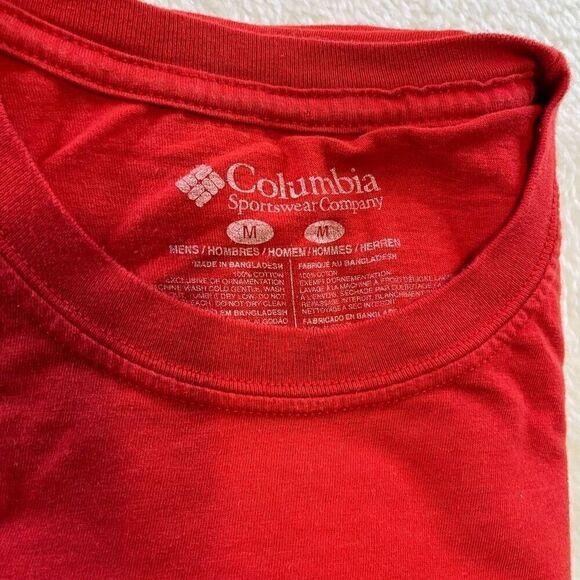 Columbia Sportswear Company T-Shirt Mediun Red Short Sleeve Back Hiking Graphic - Picture 3 of 11
